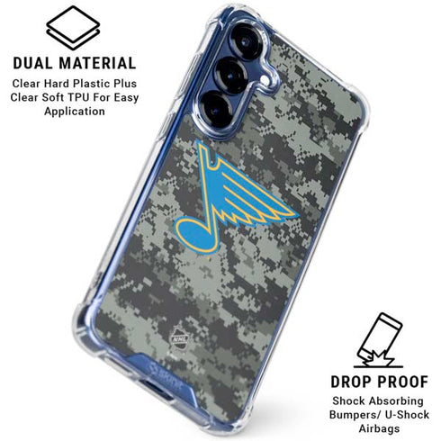 NHL St. Louis Blues Camo Galaxy S25 Clear Case
